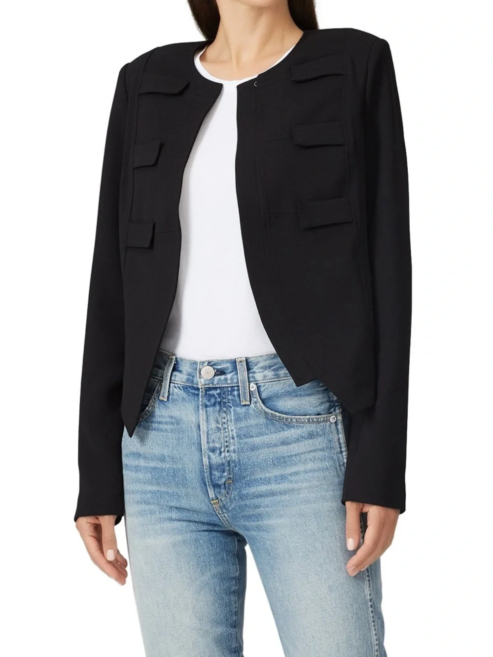 Derek Lam 10 Crosby Black Military Blazer - Picture 1 of 6